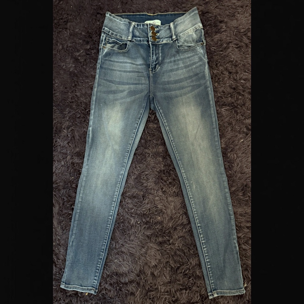 THREAD & OTHERS High Waist Skinny Blue Jeans 5